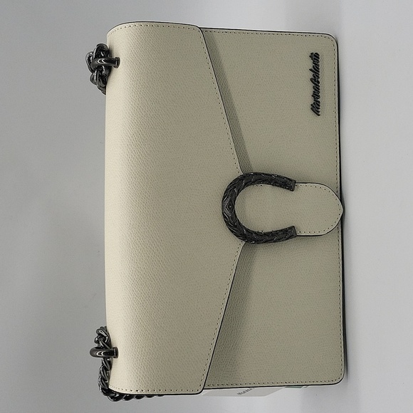 80- Marina Galanti Crossbody Bag Genuine Italian Leather Off White Color NWT - Picture 1 of 15